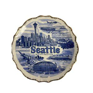 Seattle Washington IAAC Decorative Collector Plate 8.5" Skyline Landmarks Gift